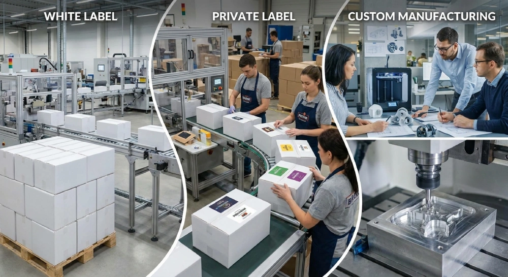 Private Label vs. White Label vs. Custom Manufacturing: What Actually Fits Your Launch Stage